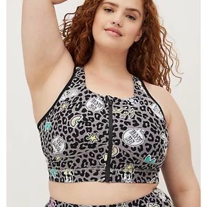 Disney Minnie Mouse Sports bra with zip front EUC